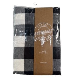 Elrene Farmhouse Quality Goods Valance Buffalo Check 60" x 15"  Black White NIP